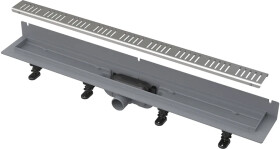 Alcadrain Podlahový žlab s okrajem pro perforovaný rošt a s pevným límcem ke stěně APZ30-650M APZ30-650M