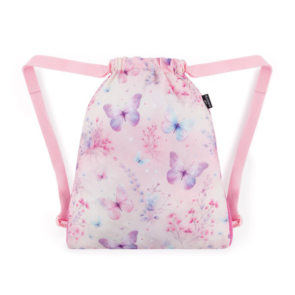 Bagmaster SÁČEK DOPI 25 A školní na přezůvky / tělocvik – motýlci Růžová 1,5 l 230384