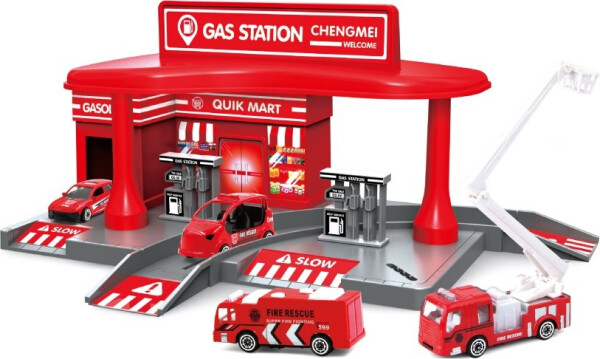 Hasičská stanice + 2 autíčka