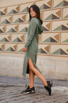 Dámské šaty B128 Khaki tmavě zelená - BEwear M khaki-tm.Zelená