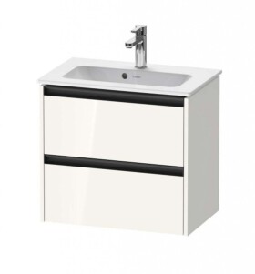 DURAVIT - Ketho.2 Umyvadlová skříňka 55x61x39 cm, 2 zásuvky, lesklá bílá K25255022220000