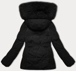 Černá dámská bunda pro přechodné období s páskem J Style (16M9183-392) odstíny černé S (36)