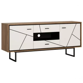 Komoda Brolo BROK01 2D2S dub catania/černá perla/mdf bílý HG