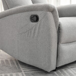 Relaxační křeslo, manuální ovládání, světle šedá látka