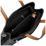 Trendy dámská koženková kabelka na rameno Remiga, černá-hnědá