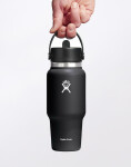 Hydro Flask Wide Mouth Travel Bottle with Flex Straw Cap 24 oz (710 ml) Black