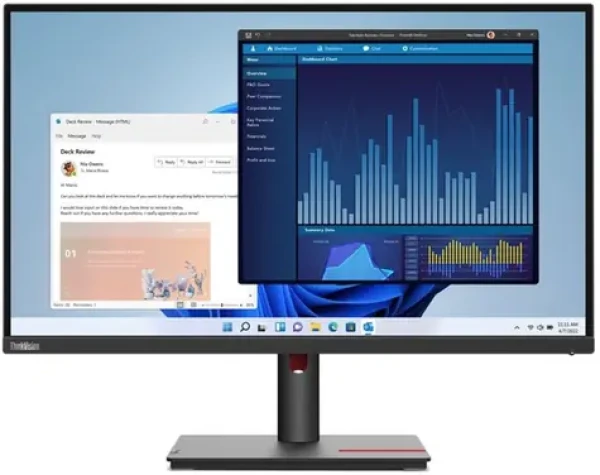 27" Lenovo ThinkVision T27p-30 černá / IPS / 3840 x 2160 / 4ms / 350cd / 1300:1 / DP+HDMI+USB / VESA / Pivot (63A9GAT1EU)