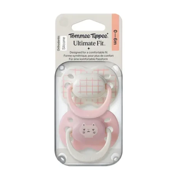 TOMMEE TIPPEE Dudlík Ultimate Fit Girl 0-6 m / Silikonový / Ortodontický tvar / 2 ks