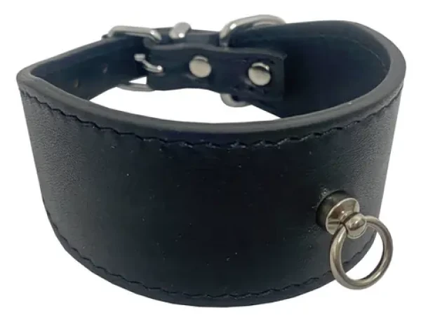 Huhubamboo Exclusive obojek černá S / Obojek pro psy / 40 mm / 25-30 cm / hovězí kůže (355483)