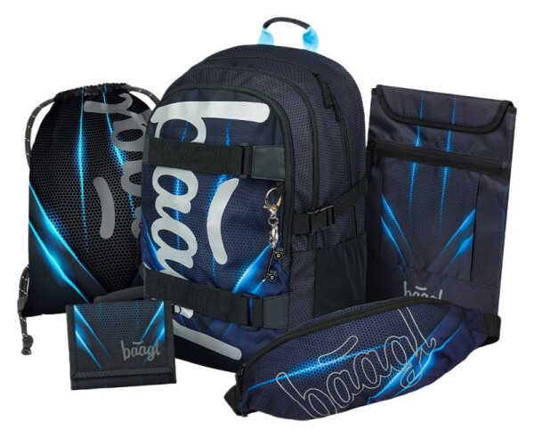 5 SET Skate Bluelight: batoh, penál, sáček, ledvinka, obal na notebook