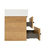 Koupelnová skříňka s umyvadlem a černou úchytkou SAT Cube Way 60x53x46 cm dub Hickory mat CUBE46C602DHSATCWL CUBE46C602DHSATCWL