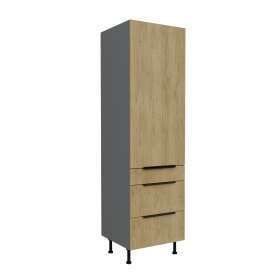 Vysoká potravinová skříňka Cremona ANT 60 DKS-215 3S 1F - Premium Box Barva korpusu: Antracit, Barva dvířek: Dub Cremona