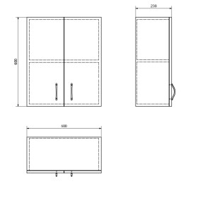 AQUALINE - SIMPLEX ECONOMY závěsná skříňka 60x60x24cm SIME535