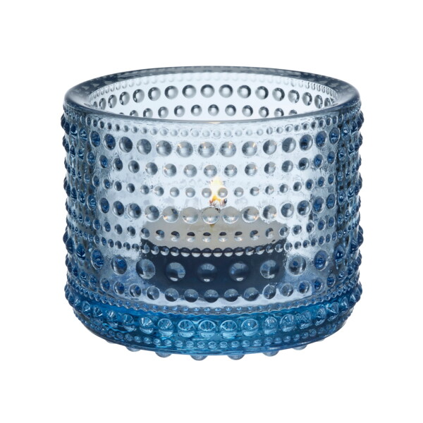 Iittala Skleněný svícen Kastehelmi 6,4 cm – Aqua, modrá barva, sklo