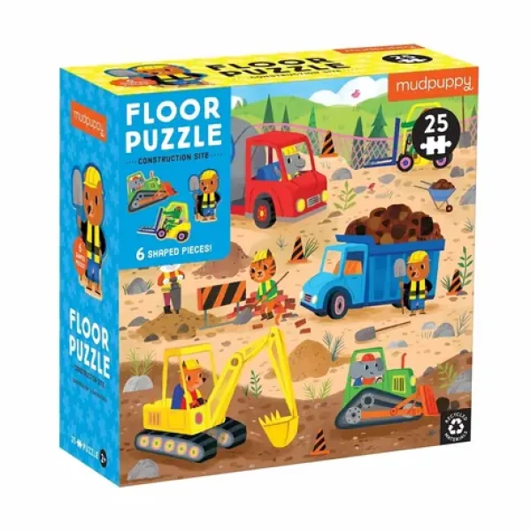 Mudpuppy Podlahové puzzle auta na stavbě
