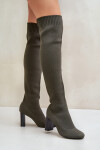 Kozáky Se Záplavou Po Kolena Na Podpatku Tmavě Zelené Esanira 39