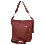 Módní dámská kožená kabelka na rameno Sherica, tmavě červená