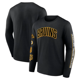 Fanatics Pánské Tričko Boston Bruins Centennial Long Sleeve T-Shirt - Black Velikost: M