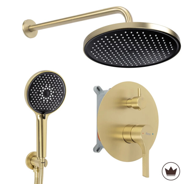 REA - Podomítková sprchová sada Maxim Brush Gold + BOX REA-P7066