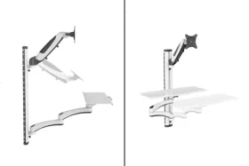 Digitus DA-90451 bílá/černá / Nástěnný držák na monitor, klávesnici a myš / do 32" / nosnost 8 kg (DA-90451)