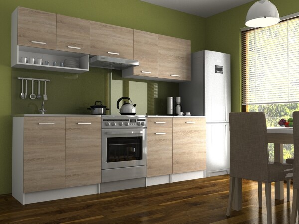 FRONTI Kuchyňská linka LUIZA II 240x180 - Sonoma