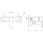 SAPHO - PAX nástěnná sprchová baterie, černá mat XA11/15