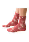 Ponožky Steven art.099 Zimní vzor netlačený 35-40 růžová/lurex 35-37