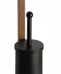 Erga Aurora Black, toaletní WC kartáč s dřevěným držákem na WC papír na postavení 19x19x72,5 cm, hnědá-černá, ERG-SEP-1004SEPSTLUNA