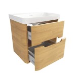 Koupelnová skříňka s umyvadlem SAT Fusion 57,5x53x45 cm dub medový mat SATFUSION260DMU SATFUSION260DMU