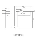 CERANO - Umyvadlová stojánková baterie Gina - vysoká - černá matná CER-423604