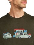 Pánské merino triko s krátkým rukávem ICEBREAKER Mens 150 Tech Lite SS Tee Transportage, Dark Loden velikost: XL