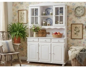 Široká vitrína In-Siena, bělená borovice