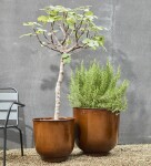 House Doctor Kovový květináč Cove Brown Maxi Menší, hnědá barva, kov