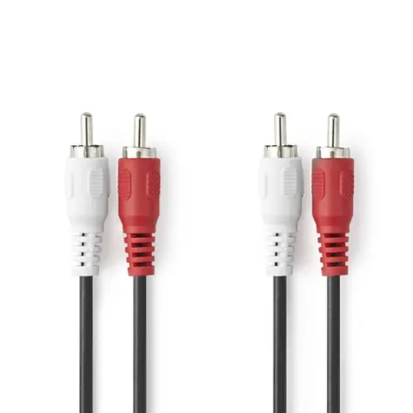 Nedis Stereo Audio kabel 2x RCA (M) - 2x RCA (M) 2.00 m černá (CAGB24200BK20)