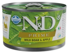 ND Prime Dog Wild Boar Apple Mini 140 g / Konzerva pro psy / dospělá malá plemena / bez obilovin (L4-02253)