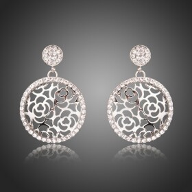 Náušnice Swarovski Elements Sessa, Stříbrná