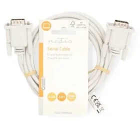 Nedis sériový kabel D-SUB9(M)-D-SUB9(M) slonová kost / Sériový kabel / RS-232 / 2 m (CCGL52000IV20)