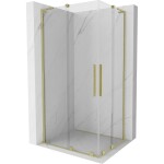 MEXEN/S - Velar L Duo sprchový kout, posuvné dveře 100 x 90, transparent, zlato kartáčovaná 871-100-090-02-03-55