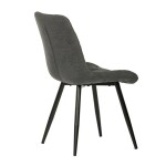 Židle jídelní, šedá látka, nohy černá kov