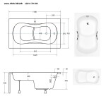 BESCO - Obdélníková vana ARIA REHAB - Nožičky k vaně - S nožičkami, Rozměr vany - 120 × 70 VANARIA120REH+VANARIA120REHNO
