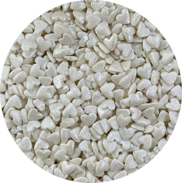 Dortisimo 4Cake Cukrová srdíčka bílá perleťová (80 g) Besky edice