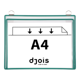 Djois velkokapacitní rámeček s kapsou a dvěma očky, A4, zelený, 5 ks