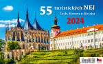 Kalendář stolní 2024 - 55 turistických nej Čech, Moravy a Slezska