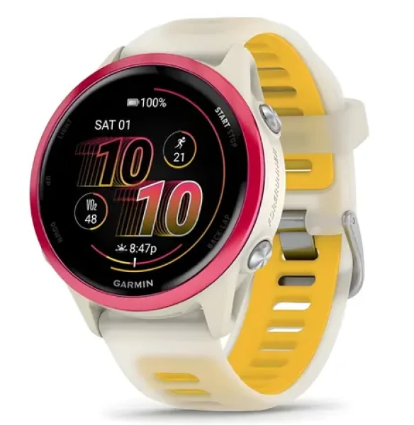 Garmin Forerunner 570 růžovo-bílá 42 mm / Sportovní hodinky / AMOLED / GPS / Wi-Fi / Android (010-02970-02)