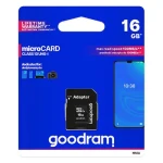 Rozbaleno - GOODRAM microSDHC 16GB + adaptér / Class 10 / UHS-I U1 / R: 100 MBs / W:10 MBs / rozbaleno (M1AA-0160R12.rozbaleno)