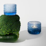 Iittala Skleněný svícen Kastehelmi 6,4 cm – Aqua, modrá barva, sklo