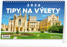 Kalendář 2026 stolní: Tipy na výlety, 23,1 x 14,5 cm