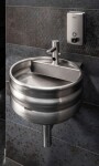 SANELA - Nerezová umyvadla Kulaté umyvadlo KEG, 1 otvor pro baterii, nerez SLUN 77A