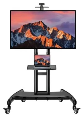 Perlesmith PSTVMC05-US / Mobilní TV stojan / 32-82" / VESA do 600x400 mm / nosnost 45 kg / kolečka 360° (PSTVMC05-US)