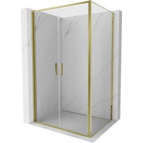 MEXEN/S - Exo sprchový kout dveře křídlové 70 x 80, transparent, zlato 814-070-080-50-00